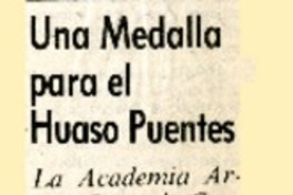 Una Medalla para el huaso Puentes  [artículo].