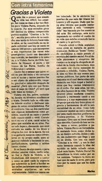 Gracias a Violeta  [artículo] Marina.