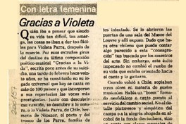 Gracias a Violeta  [artículo] Marina.