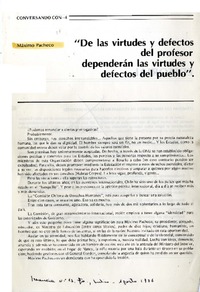 "De las virtudes y defectos del profesor dependerán las virtudes y defectos del pueblo"  [artículo].