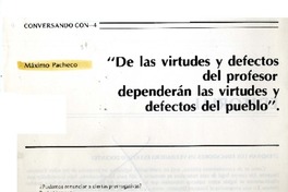 "De las virtudes y defectos del profesor dependerán las virtudes y defectos del pueblo"  [artículo].