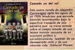 Cansado ya del sol.  [artículo]