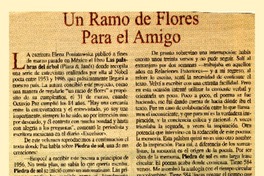 Un ramo de flores para el amigo.  [artículo]