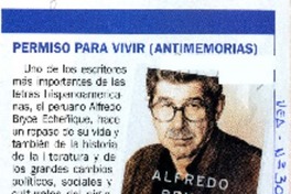 Permiso para vivir (antimemorias)  [artículo]