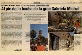 Al pie de la tumba de la Gran Gabriela Mistral  [artículo] Oscar Ravanal N.