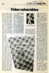 Vidas vulnerables  [artículo] Tito Castillo.