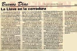 La llave en la cerradura  [artículo] por Juan Antonio Massone.