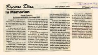 In memorian  [artículo] por Cristian Cruz
