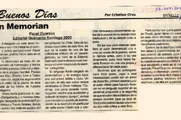 In memorian  [artículo] por Cristian Cruz