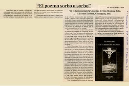 El poema sorbo a sorbo  [artículo] por Marino Muñoz Lagos.