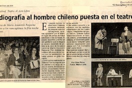 Radiografía al hombre chileno puesta en el teatro  [artículo] por Gina Pérez.