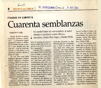 Figuras en simpatía : cuarenta semblanzas  [artículo] Hernán Poblete Varas.