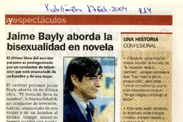 Jaime Bayly aborda la bisexualidad en novela  [artículo]