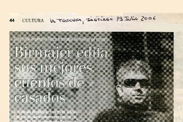 Birmajer edita sus mejores cuentos de casados  [artículo] Andrés Gómez Bravo.