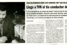 Llega a TVN el tío conductor de la cultura  [artículo] Javier García.