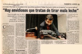 "Hay envidiosos que tratan de tirar mala leche"  [artículo] Víctor García.