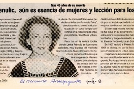 Lenka Franulic, aún es esencia de mujeres y lección para los hombres  [artículo]