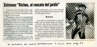 Estrenan "Bichos, al rescate del jardín"  [artículo]