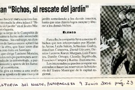 Estrenan "Bichos, al rescate del jardín"  [artículo]