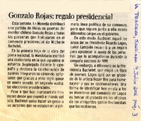 Gonzalo Rojas : regalo presidencial [artículo]