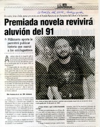Premiada novela revivirá aluvión del 91  [artículo]