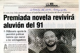 Premiada novela revivirá aluvión del 91  [artículo]