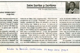 Entre escritos y escritores  [artículo] por Fernando Rojas Clavería.