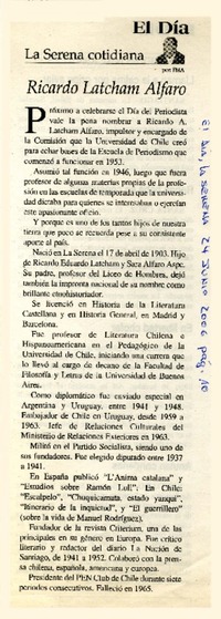 Ricardo Latcham Alfaro  [artículo]