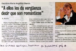 "A ellos les da verguënza decir que son románticos"  [artículo] K. Alegría.