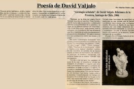 Poesía de David Valjalo  [artículo] por Marino Muñoz Lagos.