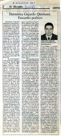 Herminia Gajardo Quintana : ensueño poético [artículo] Jaime Gatica Jorquera.
