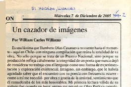 Un cazador de imágenes  [artículo] por William Carlos Williams.