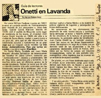 Onetti en Lavanda  [artículo]Hernán Poblete Varas.