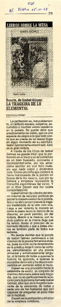 La tragedia de lo elemental  [artículo]Ursula Starke.