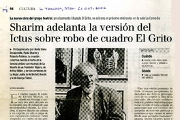 Sharim adelanta la versión del Ictus sobre robo de cuadro El Grito  [artículo] Rodrigo Miranda.