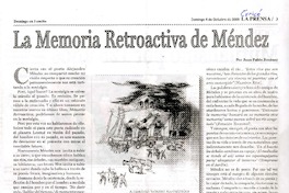 La memoria retroactiva de Méndez  [artículo] Juan Pablo Jiménez.