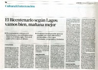 El Bicentenario según Lagos  [artículo] Crstóbal Bellolio.
