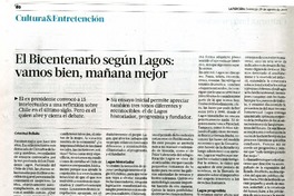 El Bicentenario según Lagos  [artículo] Crstóbal Bellolio.