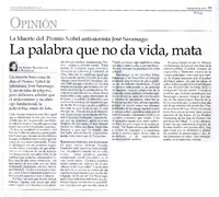 La palabra que no da vida, mata  [artículo] Andrea Salamovich.