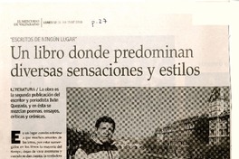 Un libro donde predominan diversas sensaciones y estilos  [artículo] Leonardo Robles.