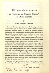 El tema de la muerte en "Alturas de Macchu Picchu" de Pablo Neruda Mario Rodríguez Fernández.