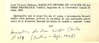 Hacia un método de análisis de la obra dramática  [artículo] Grinor Rojo.