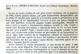 Pedro Páramo  [artículo] Norman Cortés.