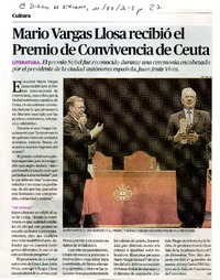 Mario Vargas Llosa recibió el Premio de Convivencia de Ceuta  [artículo]
