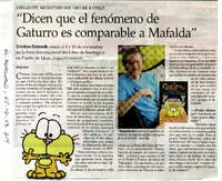 "Dicen que el fenómeno de Gaturro es comparable a Mafalda"  [artículo] Iñigo Dïaz