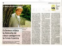 Echenoz relata la historia de cinco amigos en la Gran Guerra  [artículo] Patricio Jara
