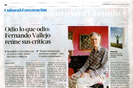 Odio lo que odio: Fernando Vallejo reúne sus críticas  [artículo] Javier García