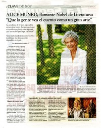 Alice Munro, flamante Nobel de Literatura: "Que la gente vea el cuento como gran arte"  [artículo]