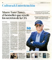 Muere Tom Clancy, el bestseller que reveló los secretos de la CIA  [artículo] Roberto Careaga C.