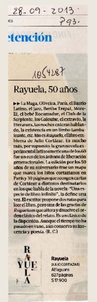 Rayuela, 50 años  [artículo]